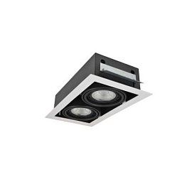 Stropní zápustné bodové svítidlo Azzardo Nova 2 white/black AZ2877 GU10+ADAP111/ES111 2x40/2x50W IP20 34,5cm bílo-černé - AZZARDO Obrázek pro produkt Stropní zápustné bodové svítidlo Azzardo Nova 2 white/black AZ2877 GU10+ADAP111/ES111 2x40/2x50W IP20 34,5cm bílo-černé - AZZARDO