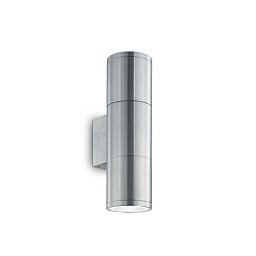 Venkovní nástěnné svítidlo Ideal Lux Gun AP2 small alluminio 033013 stříbrné 21cm IP44 - IDEALLUX Obrázek pro produkt Venkovní nástěnné svítidlo Ideal Lux Gun AP2 small alluminio 033013 stříbrné 21cm IP44 - IDEALLUX