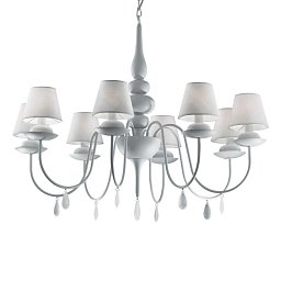 Závěsné svítidlo Ideal Lux Blanche SP8 bianco 035574 bílé 92cm 8x40W - IDEALLUX Obrázek pro produkt Závěsné svítidlo Ideal Lux Blanche SP8 bianco 035574 bílé 92cm 8x40W - IDEALLUX