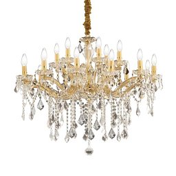 Závěsné svítidlo Ideal Lux Florian SP18 oro 075181 zlaté 86cm - IDEALLUX Obrázek pro produkt Závěsné svítidlo Ideal Lux Florian SP18 oro 075181 zlaté 86cm - IDEALLUX
