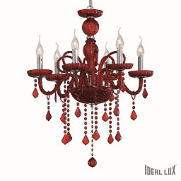 Závěsné svítidlo Ideal Lux Giudecca SP6 rosso 027418 - IDEALLUX Obrázek pro produkt Závěsné svítidlo Ideal Lux Giudecca SP6 rosso 027418 - IDEALLUX