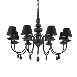 Závěsné svítidlo Ideal Lux Blanche SP8 nero 111896 černé 92cm 8x40W - IDEALLUX Obrázek pro produkt Závěsné svítidlo Ideal Lux Blanche SP8 nero 111896 černé 92cm 8x40W - IDEALLUX