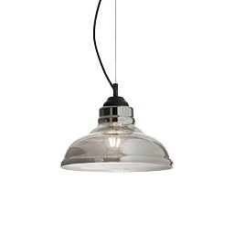 Závěsné svítidlo Ideal Lux Bistro' SP1 plate fume' 112343 šedé 28cm - IDEALLUX Obrázek pro produkt Závěsné svítidlo Ideal Lux Bistro' SP1 plate fume' 112343 šedé 28cm - IDEALLUX