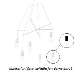 Závěsné svítidlo Ideal Lux Pop SP6 nero 158815 černé 54cm - IDEALLUX Obrázek pro produkt Závěsné svítidlo Ideal Lux Pop SP6 nero 158815 černé 54cm - IDEALLUX