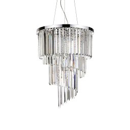 Závěsné svítidlo Ideal Lux Carlton SP12 cromo 166247 50cm chromové E14 12x40W - IDEALLUX Obrázek pro produkt Závěsné svítidlo Ideal Lux Carlton SP12 cromo 166247 50cm chromové E14 12x40W - IDEALLUX