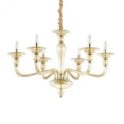 Závěsné svítidlo Ideal Lux Danieli SP6 ambra 159942 zlaté 6x40W - IDEALLUX Obrázek pro produkt Závěsné svítidlo Ideal Lux Danieli SP6 ambra 159942 zlaté 6x40W - IDEALLUX