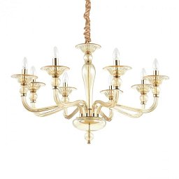 Závěsné svítidlo Ideal Lux Danieli SP8 ambra 159973 zlaté 8x40W - IDEALLUX Obrázek pro produkt Závěsné svítidlo Ideal Lux Danieli SP8 ambra 159973 zlaté 8x40W - IDEALLUX