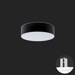 ERIS CV2 stropní/nástěnné skleněné polovestavné svítidlo bílá / bílo - černá IP44 4000 K 19W LED - OSMONT Obrázek pro produkt ERIS CV2 stropní/nástěnné skleněné polovestavné svítidlo bílá / bílo - černá IP44 4000 K 19W LED - OSMONT