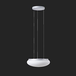 ARAKIS LE3 závěsné skleněné svítidlo stříbrná / bílá IP40 3000/4000 K 33W LED DALI - OSMONT Obrázek pro produkt ARAKIS LE3 závěsné skleněné svítidlo stříbrná / bílá IP40 3000/4000 K 33W LED DALI - OSMONT