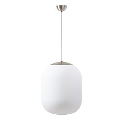 TANIA S2 závěsné skleněné svítidlo kartáčovaná nerez / bílá IP40 40W E27 - OSMONT Obrázek pro produkt TANIA S2 závěsné skleněné svítidlo kartáčovaná nerez / bílá IP40 40W E27 - OSMONT