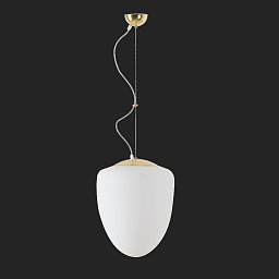 ASTRA L závěsné skleněné svítidlo mosaz leštěná / bílá IP40 150W E27 - OSMONT Obrázek pro produkt ASTRA L závěsné skleněné svítidlo mosaz leštěná / bílá IP40 150W E27 - OSMONT