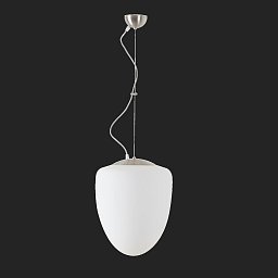 ASTRA L závěsné skleněné svítidlo nerez broušená / bílá IP40 150W E27 - OSMONT Obrázek pro produkt ASTRA L závěsné skleněné svítidlo nerez broušená / bílá IP40 150W E27 - OSMONT