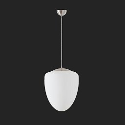 ASTRA S závěsné skleněné svítidlo nerez broušená / bílá IP40 150W E27 - OSMONT Obrázek pro produkt ASTRA S závěsné skleněné svítidlo nerez broušená / bílá IP40 150W E27 - OSMONT