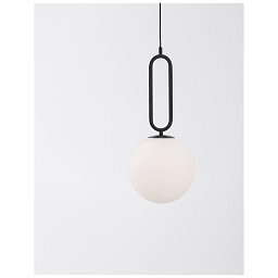 Závěsné svítidlo GRUS matný černý kov opálové sklo E27 1x12W 230V IP20 bez žárovky - NOVA LUCE Obrázek pro produkt Závěsné svítidlo GRUS matný černý kov opálové sklo E27 1x12W 230V IP20 bez žárovky - NOVA LUCE