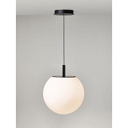 Závěsné svítidlo SFERA 180 triplex opál matovaný / černý matný komaxit / černý kabel - BROKIS A Obrázek pro produkt Závěsné svítidlo SFERA 180 triplex opál matovaný / černý matný komaxit / černý kabel - BROKIS A