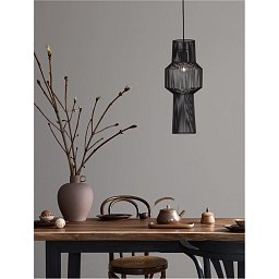 Závěsné svítidlo BREDO černý hliník černý kabel E27 1x12W 230V IP20 bez žárovky - NOVA LUCE Obrázek pro produkt Závěsné svítidlo BREDO černý hliník černý kabel E27 1x12W 230V IP20 bez žárovky - NOVA LUCE