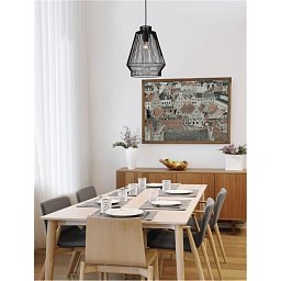 Závěsné svítidlo BREDO černý hliník černý kabel E27 1x12W 230V IP20 bez žárovky - NOVA LUCE Obrázek pro produkt Závěsné svítidlo BREDO černý hliník černý kabel E27 1x12W 230V IP20 bez žárovky - NOVA LUCE