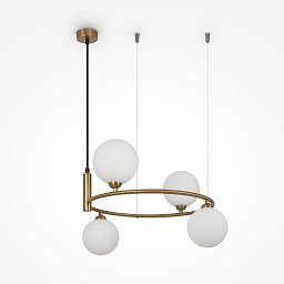 Závěsné svítidlo Ring 4xG9 100W bílá/mosaz kov/sklo designové - MAYTONI Obrázek pro produkt Závěsné svítidlo Ring 4xG9 100W bílá/mosaz kov/sklo designové - MAYTONI