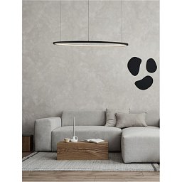 Závěsné svítidlo TARQUIN černý hliník a akryl LED 48W 230V 3000K IP20 stmívatelné - NOVA LUCE Obrázek pro produkt Závěsné svítidlo TARQUIN černý hliník a akryl LED 48W 230V 3000K IP20 stmívatelné - NOVA LUCE