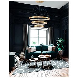 Závěsné svítidlo PRESTON antický zlatý mosazný hliník a akryl LED 112W 230V 3000K IP20 stmívatelné - NOVA LUCE Obrázek pro produkt Závěsné svítidlo PRESTON antický zlatý mosazný hliník a akryl LED 112W 230V 3000K IP20 stmívatelné - NOVA LUCE