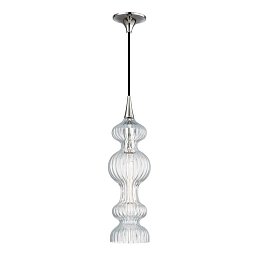 Závěsné svítidlo POMFRET ocel/sklo nikl/čirá E27 1x40W - HUDSON VALLEY Obrázek pro produkt Závěsné svítidlo POMFRET ocel/sklo nikl/čirá E27 1x40W - HUDSON VALLEY