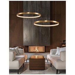 Závěsné svítidlo PRESTON antický zlatý mosazný hliník a akryl LED 50W 230V 3000K IP20 stmívatelné - NOVA LUCE Obrázek pro produkt Závěsné svítidlo PRESTON antický zlatý mosazný hliník a akryl LED 50W 230V 3000K IP20 stmívatelné - NOVA LUCE