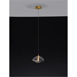 Závěsné svítidlo KING mosazný zlatý kov foukané čiré sklo G9 1x5W 230V IP20 bez žárovky - NOVA LUCE Obrázek pro produkt Závěsné svítidlo KING mosazný zlatý kov foukané čiré sklo G9 1x5W 230V IP20 bez žárovky - NOVA LUCE