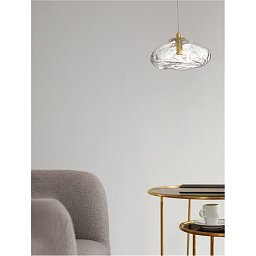 Závěsné svítidlo KING mosazný zlatý kov foukané čiré sklo G9 1x5W 230V IP20 bez žárovky - NOVA LUCE Obrázek pro produkt Závěsné svítidlo KING mosazný zlatý kov foukané čiré sklo G9 1x5W 230V IP20 bez žárovky - NOVA LUCE
