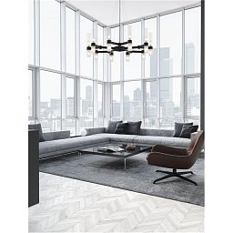 Závěsné svítidlo CENTURY matná černá a čiré a matné sklo (1.5m ocelové lanko) 12xG9 - NOVA LUCE Obrázek pro produkt Závěsné svítidlo CENTURY matná černá a čiré a matné sklo (1.5m ocelové lanko) 12xG9 - NOVA LUCE