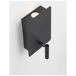 Nástěnné svítidlo ZEN černá ocel a hliník vypínač na těle - USB nabíjení LED 5W + 1x3W 230V 3000K + lampička na čtení IP20 - NOVA LUCE Obrázek pro produkt Nástěnné svítidlo ZEN černá ocel a hliník vypínač na těle - USB nabíjení LED 5W + 1x3W 230V 3000K + lampička na čtení IP20 - NOVA LUCE