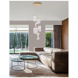 Závěsné svítidlo SIDERNO zlatý hliník a akryl LED 39W 230V 3000K IP20 - NOVA LUCE Obrázek pro produkt Závěsné svítidlo SIDERNO zlatý hliník a akryl LED 39W 230V 3000K IP20 - NOVA LUCE