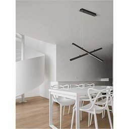 Závěsné svítidlo X-LINE černý hliník a akryl LED 40W 230V IP20 3000K stmívatelné - NOVA LUCE Obrázek pro produkt Závěsné svítidlo X-LINE černý hliník a akryl LED 40W 230V IP20 3000K stmívatelné - NOVA LUCE