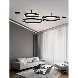 Stropní svítidlo MOTIF LED stropní svítidlo černý hliník 3000K 55W IP20 220-240V stmívatelné - NOVA LUCE Obrázek pro produkt Stropní svítidlo MOTIF LED stropní svítidlo černý hliník 3000K 55W IP20 220-240V stmívatelné - NOVA LUCE