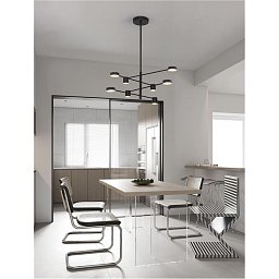Závěsné svítidlo NORDIK černé železo a akryl LED 48W 3000K L103 H65 stmívatelné - NOVA LUCE Obrázek pro produkt Závěsné svítidlo NORDIK černé železo a akryl LED 48W 3000K L103 H65 stmívatelné - NOVA LUCE