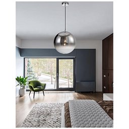 Závěsné svítidlo LAZIONE kouřové sklo s přechodem chromovaný hliník E27 1x12W 230V IP20 bez žárovky - NOVA LUCE Obrázek pro produkt Závěsné svítidlo LAZIONE kouřové sklo s přechodem chromovaný hliník E27 1x12W 230V IP20 bez žárovky - NOVA LUCE