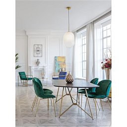 Závěsné svítidlo CHRYSI mosazný zlatý kov a bílé sklo s přechody G9 1x5W 230V IP20 bez žárovky - NOVA LUCE Obrázek pro produkt Závěsné svítidlo CHRYSI mosazný zlatý kov a bílé sklo s přechody G9 1x5W 230V IP20 bez žárovky - NOVA LUCE