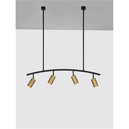 Závěsné svítidlo POGNO černá a zlatý hliník GU10 4x10W IP20 230V bez žárovky - NOVA LUCE Obrázek pro produkt Závěsné svítidlo POGNO černá a zlatý hliník GU10 4x10W IP20 230V bez žárovky - NOVA LUCE