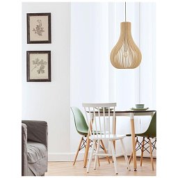 Závěsné svítidlo SOHO přírodní dřevo hnědý textilní kabel dřevěná rozeta E27 1x12W 230V IP20 bez žárovky - NOVA LUCE Obrázek pro produkt Závěsné svítidlo SOHO přírodní dřevo hnědý textilní kabel dřevěná rozeta E27 1x12W 230V IP20 bez žárovky - NOVA LUCE
