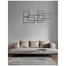Závěsné svítidlo CORNICE černý hliník a akryl LED 80W 230V 3000K IP20 stmívatelné - NOVA LUCE Obrázek pro produkt Závěsné svítidlo CORNICE černý hliník a akryl LED 80W 230V 3000K IP20 stmívatelné - NOVA LUCE