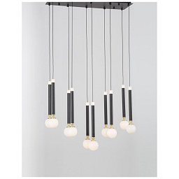 Závěsné svítidlo CAYO opálové sklo a akryl mosaz a černý hliník LED 50W 230V 3000K IP20 - NOVA LUCE Obrázek pro produkt Závěsné svítidlo CAYO opálové sklo a akryl mosaz a černý hliník LED 50W 230V 3000K IP20 - NOVA LUCE