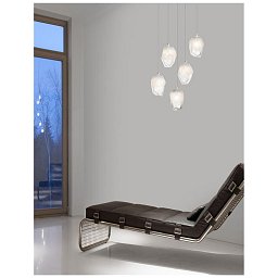 Závěsné svítidlo ICE bílé sklo s přechody a bílý kov G9 5x5W 230V IP20 bez žárovky - NOVA LUCE Obrázek pro produkt Závěsné svítidlo ICE bílé sklo s přechody a bílý kov G9 5x5W 230V IP20 bez žárovky - NOVA LUCE