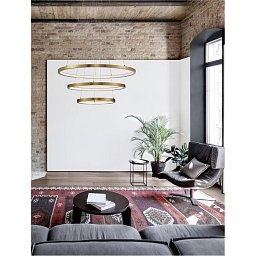 Závěsné svítidlo EMPATIA LED 108W 3000K mosaz 807+600+395x2000mm stmívatelné - NOVA LUCE Obrázek pro produkt Závěsné svítidlo EMPATIA LED 108W 3000K mosaz 807+600+395x2000mm stmívatelné - NOVA LUCE