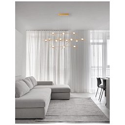 Svítidlo závěsné ATOMO zlatý kov a akryl LED 14 x 2.4W 230V 3000K IP20 vč. dálkového ovládání stmívatelné - NOVA LUCE Obrázek pro produkt Svítidlo závěsné ATOMO zlatý kov a akryl LED 14 x 2.4W 230V 3000K IP20 vč. dálkového ovládání stmívatelné - NOVA LUCE