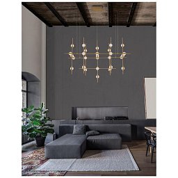 Závěsné svítidlo ATOMO zlatý kov a akryl LED 30 x 2.4W 230V 3000K IP20 vč. dálkového ovládání stmívatelné - NOVA LUCE Obrázek pro produkt Závěsné svítidlo ATOMO zlatý kov a akryl LED 30 x 2.4W 230V 3000K IP20 vč. dálkového ovládání stmívatelné - NOVA LUCE