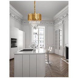 Závěsné svítidlo GRANE zlatý kov a křišťál E14 4x5W 230V IP20 bez žárovky - NOVA LUCE Obrázek pro produkt Závěsné svítidlo GRANE zlatý kov a křišťál E14 4x5W 230V IP20 bez žárovky - NOVA LUCE