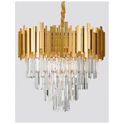 Závěsné svítidlo GRANE zlatý kov a křišťál E14 8x5W 230V IP20 bez žárovky - NOVA LUCE Obrázek pro produkt Závěsné svítidlo GRANE zlatý kov a křišťál E14 8x5W 230V IP20 bez žárovky - NOVA LUCE