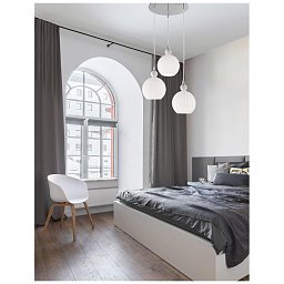 Závěsné svítidlo ODELL chromovaný hliník opálové sklo E14 3x5W 230V IP20 bez žárovky - NOVA LUCE Obrázek pro produkt Závěsné svítidlo ODELL chromovaný hliník opálové sklo E14 3x5W 230V IP20 bez žárovky - NOVA LUCE