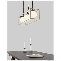 Závěsné svítidlo JULIET mosaz a černý kov bílé opálové sklo E14 3x12W IP20 bez žárovky - NOVA LUCE Obrázek pro produkt Závěsné svítidlo JULIET mosaz a černý kov bílé opálové sklo E14 3x12W IP20 bez žárovky - NOVA LUCE