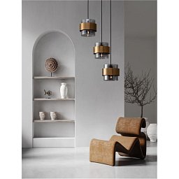 Závěsné svítidlo SIANNA kouřové sklo mosazný zlatý kov E27 3x12W 230V IP20 bez žárovky - NOVA LUCE Obrázek pro produkt Závěsné svítidlo SIANNA kouřové sklo mosazný zlatý kov E27 3x12W 230V IP20 bez žárovky - NOVA LUCE