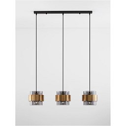 Závěsné svítidlo SIANNA kouřové sklo mosazný zlatý kov E27 3x12W 230V IP20 bez žárovky - NOVA LUCE Obrázek pro produkt Závěsné svítidlo SIANNA kouřové sklo mosazný zlatý kov E27 3x12W 230V IP20 bez žárovky - NOVA LUCE
